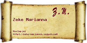 Zeke Marianna névjegykártya